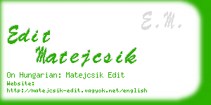 edit matejcsik business card